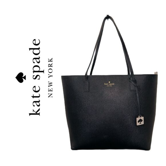 Kate Spade New York Haven Street Black Saffiano Leather Tote - Picture 3 of 4